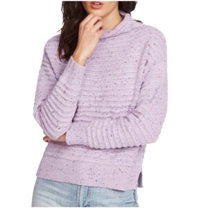 Court & Rowe Ottoman Chunky Donegal Roll Neck Ribbed Sweater Medium Lavender